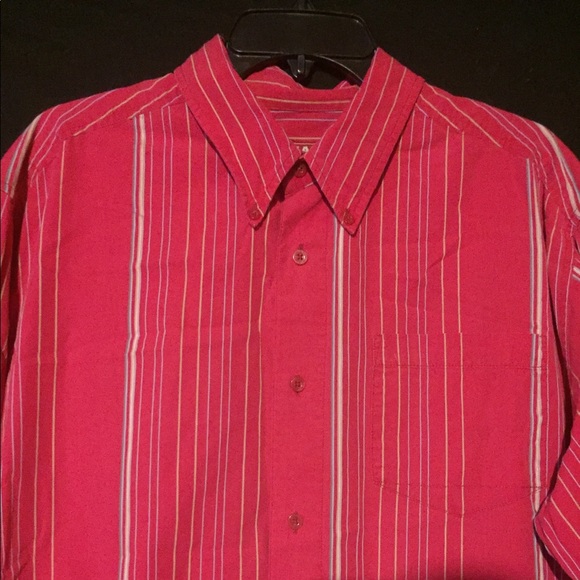 Chaps Denim Mens Button Up Light Striped Shirt XL - Picture 1 of 7